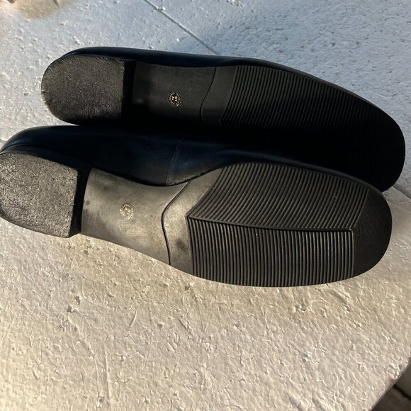 Worthington SZ 7.5 Natalie Black Leather Ballet Flats Classic Wardrobe Staple - Picture 7 of 9